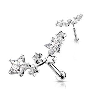 SHOOTING STARS FLAT BACK LABRET STUD