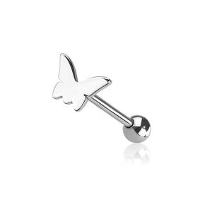 FLAT TOP PLAIN BUTTERFLY TONGUE BARBELL - 16MM