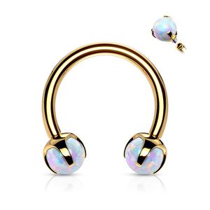 OPAL CIRCULAR HORSESHOE BARBELL - INTERNALLY THREADED