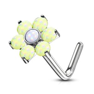 ILLUMINATING FLOWER L BEND NOSE STUD