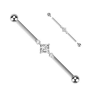 TITANIUM CRYSTAL CUT INDUSTRIAL BARBELL