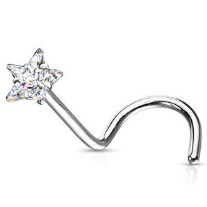 CRYSTAL STAR SCREW NOSE STUD