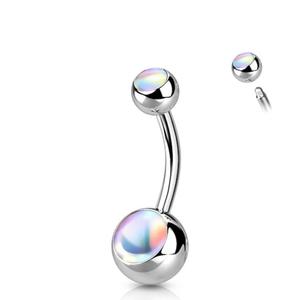 ILLUMINATING DOUBLE OPAL BELLY BAR - 10MM