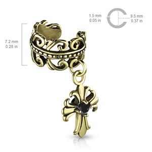 CROSS CHARM EAR CUFF - NON PIERCING