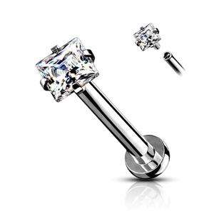 DAINTY CRYSTAL SQUARE MICRO FLAT BACK LABRET