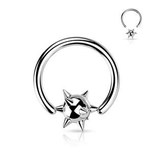 14 GAUGE SILVER SPIKE BALL CAPTIVE RING