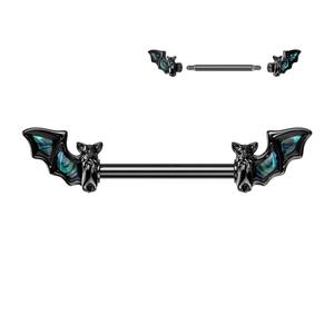 BLACK ABALONE BAT CHEST NIP BARBELL SET