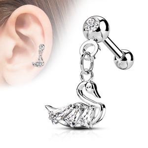 CRYSTAL SWAN SPARKLE BARBELL - 6MM