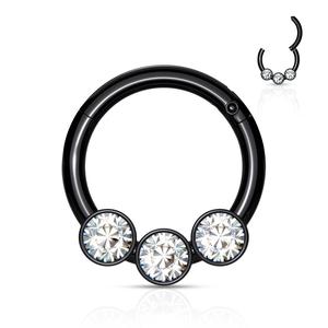 TRIPLE CRYSTAL HINGE CLOSE HOOP