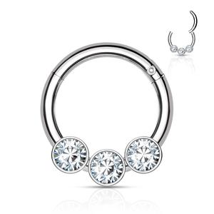 TRIPLE CRYSTAL HINGE CLOSE HOOP