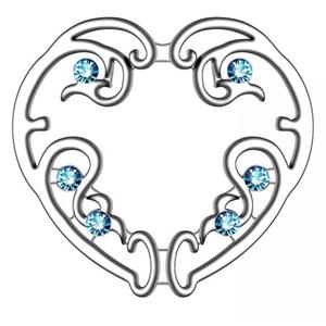 BLUE CRYSTAL LOVE HEART FAUX CHEST PIERCING