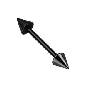 Double Spike Barbell Titanium IP Over 316L Surgical Steel