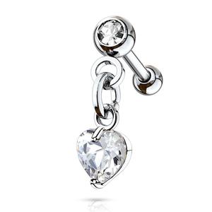 MINI CRYSTAL LOVE HEART 6MM BARBELL