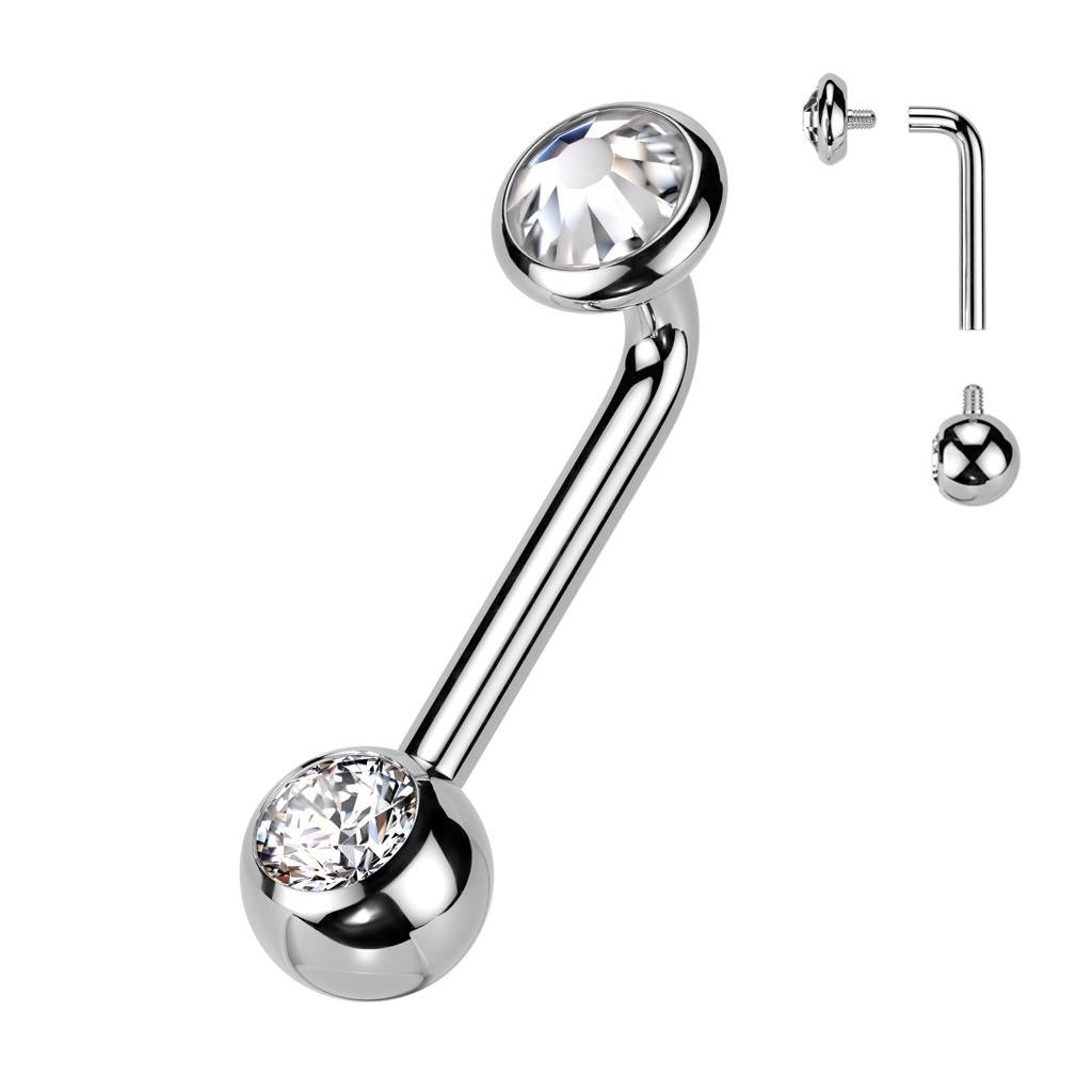 TITANIUM DOUBLE CRYSTAL CHRISTINA BARBELL VCH