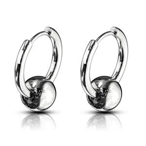 CAPTIVE BALL STAINLESS STEEL 12MM HOOP EARRINGS