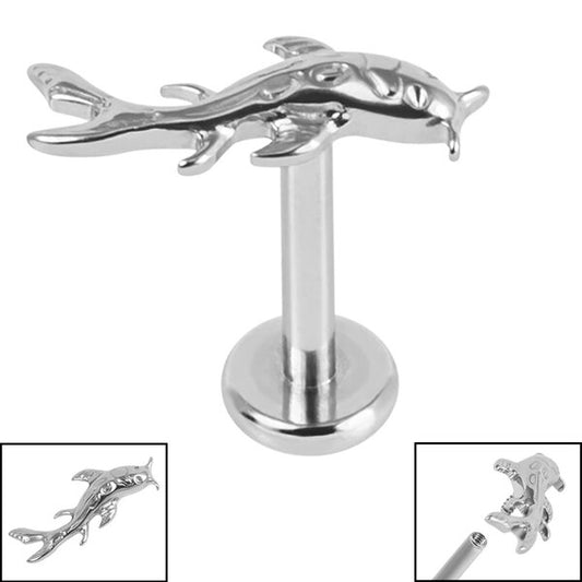 TITANIUM SWIMING KOI FISH FLAT BACK LABRET