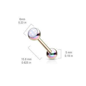 ILLUMINATING OPAL CENTRE TONGUE BAR - 16MM