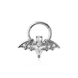 CRYSTAL BAT HINGED CLOSED HOOP