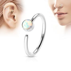 OPAL CENTRE BENDABLE NOSE RING - 8MM