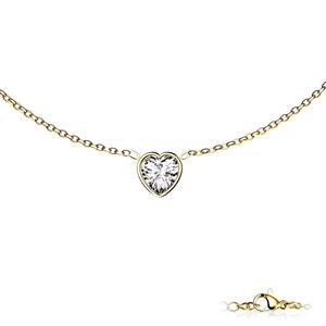 MINI CRYSTAL HEART DAINTY NECKLACE - SURGICAL STEEL