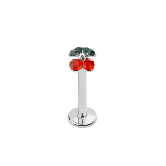 MINI CHERRY CRYSTAL FLAT BACK LABRET - 8MM