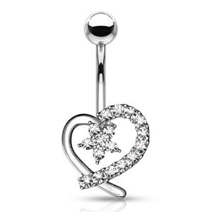 CRYSTAL FLOWER & LOVE HEART BELLY BAR