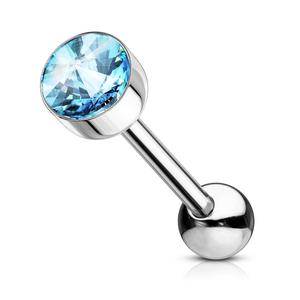 CRYSTAL TOP TONGUE BARBELL - 16MM