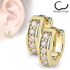 CRYSTAL LINED  SPARKLE HUGGIE HOOPS