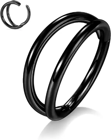 DOUBLE LOOP CLICKER NOSE RING HOOP