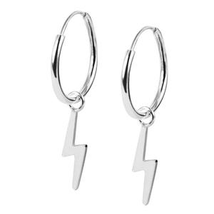 DAINTY STORM LIGHTING BOLT HOOPS - STERLING SILVER