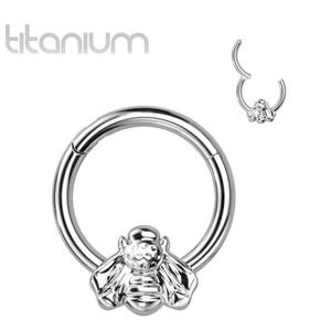 TITANIUM BUMBLE BEE HINGE CLOSE HOOP - 8MM