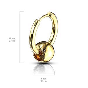 CAPTIVE BALL STAINLESS STEEL 12MM HOOP EARRINGS