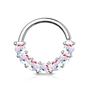 SPARKLE FRONT FACING CRYSTAL JEWELLED BENDABLE HOOP - 8MM