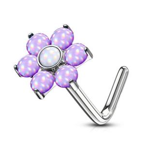 ILLUMINATING FLOWER L BEND NOSE STUD