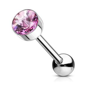 CRYSTAL TOP TONGUE BARBELL - 16MM