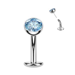 TITANIUM CRYSTAL FLOATING BELLY BUTTON RING BAR navel