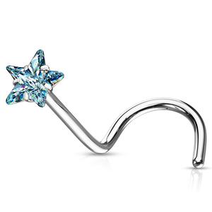 CRYSTAL STAR SCREW NOSE STUD