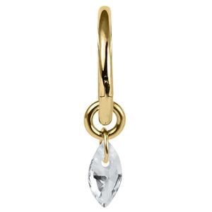 TITANIUM MINI CRYSTAL TEARDROP CHARM HOOP FOR ROOK, HELIX & MORE