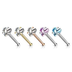 DAINTY MICRO CRYSTAL LOVE HEART STRAIGHT PRONG NOSE STUD