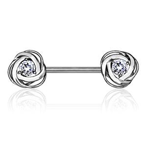 ROSE FLOWER CRYSTAL CENTRE NIPPLE BARBELL