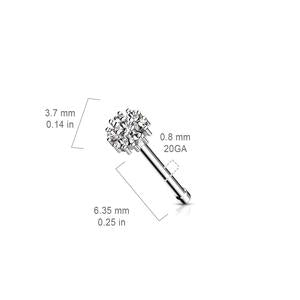 CRYSTAL MINI FLOWER NOSE STUD - 6MM