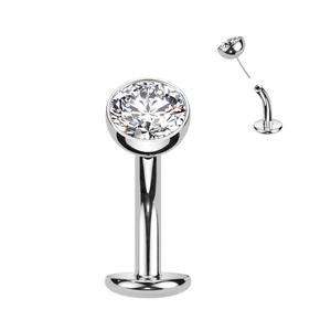 TITANIUM CRYSTAL FLOATING BELLY BUTTON RING BAR navel