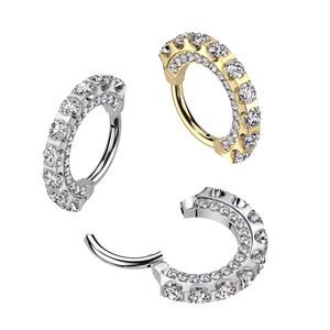 TITANIUM MULTI SIDED CRYSTAL HINGE HOOP 8MM