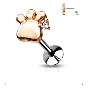 PUPPY & KITTY PAW FLAT BACK LABRET STUD