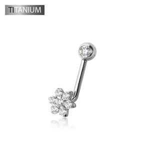 TITANIUM CRYSTAL FLOWER VCH CHRISTINA BARBELL