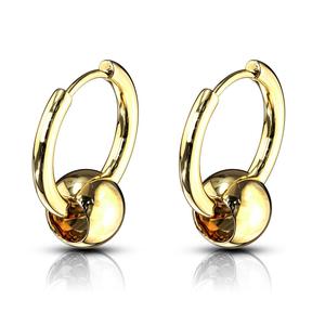 CAPTIVE BALL STAINLESS STEEL 12MM HOOP EARRINGS