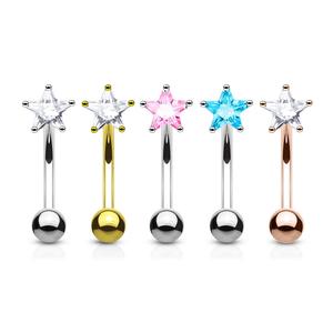 MINI CRYSTAL STAR 8MM CURVED BARBELL