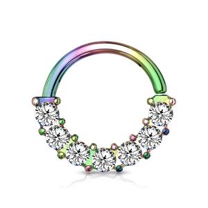 SPARKLE FRONT FACING CRYSTAL JEWELLED BENDABLE HOOP - 8MM