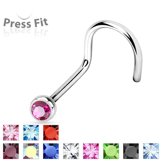 MINI DIAMANTÉ PRESS FIT SCREW NOSE STUD