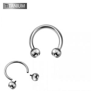 IMPLANT GRADE SOLID TITANIUM INTERNALLY THREADED HORSESHOE WITH PRESS FIT GEM